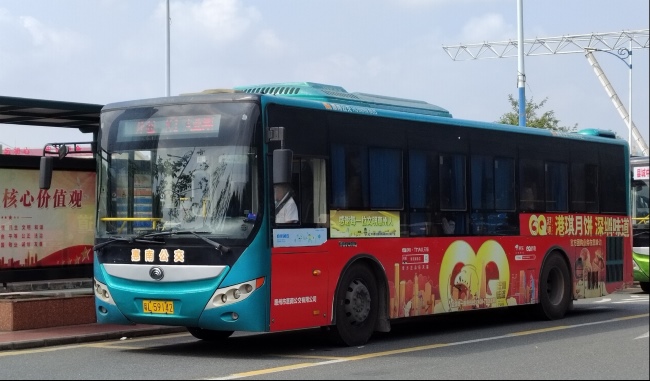惠州公交車身三側(cè)外車貼廣告投放，惠州公交巴士廣告價格